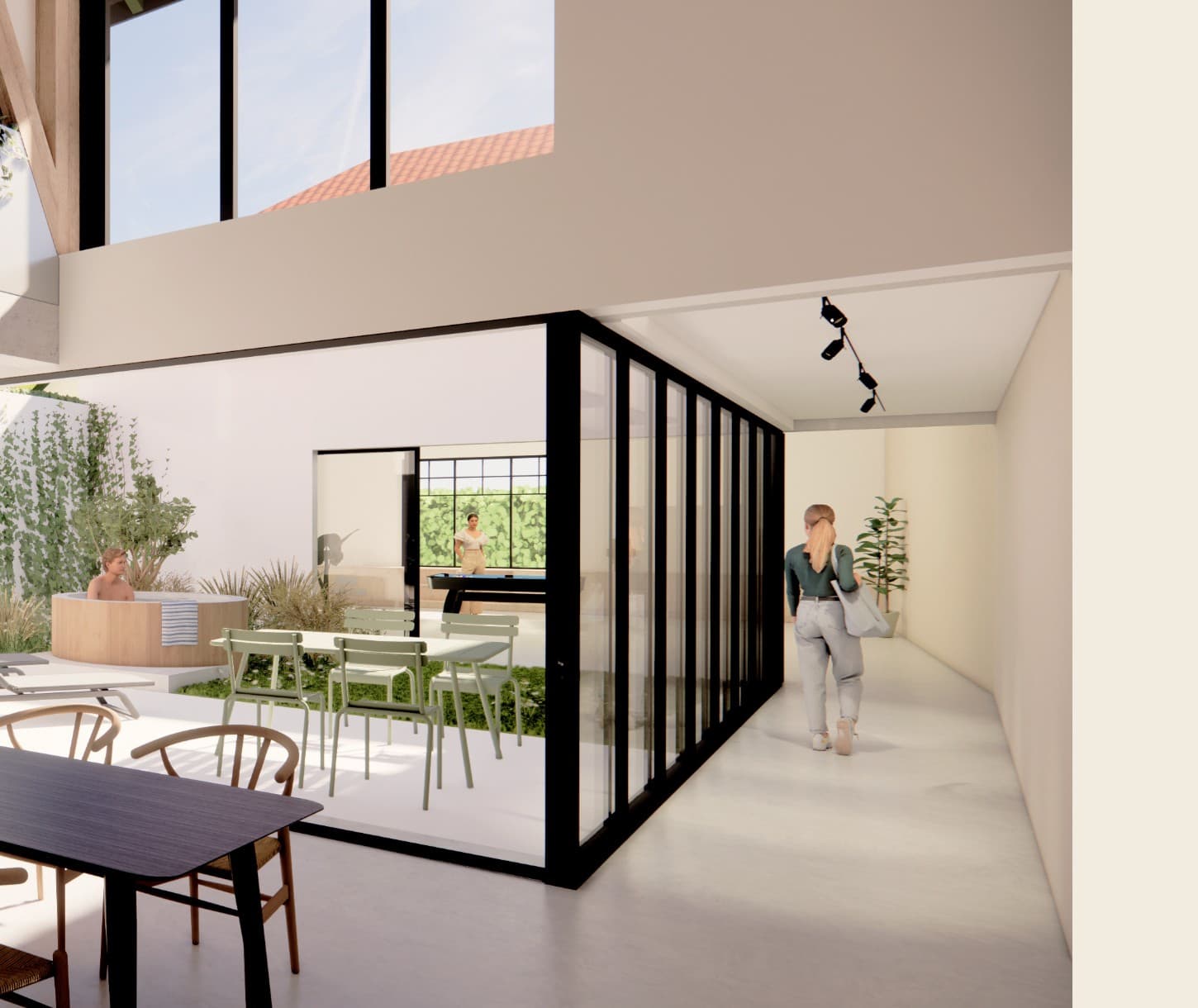 Loft N°03 — détail patio végétalisé.